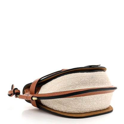 Loewe Calfskin Canvas Anagram Mini Gate Dual Bag Ecru Tan 4 of 11