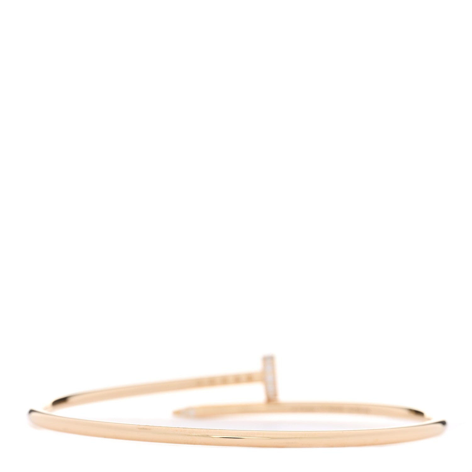Cartier 18K Yellow Gold Diamond Small Juste Un Clou Bracelet 17 2 of 5