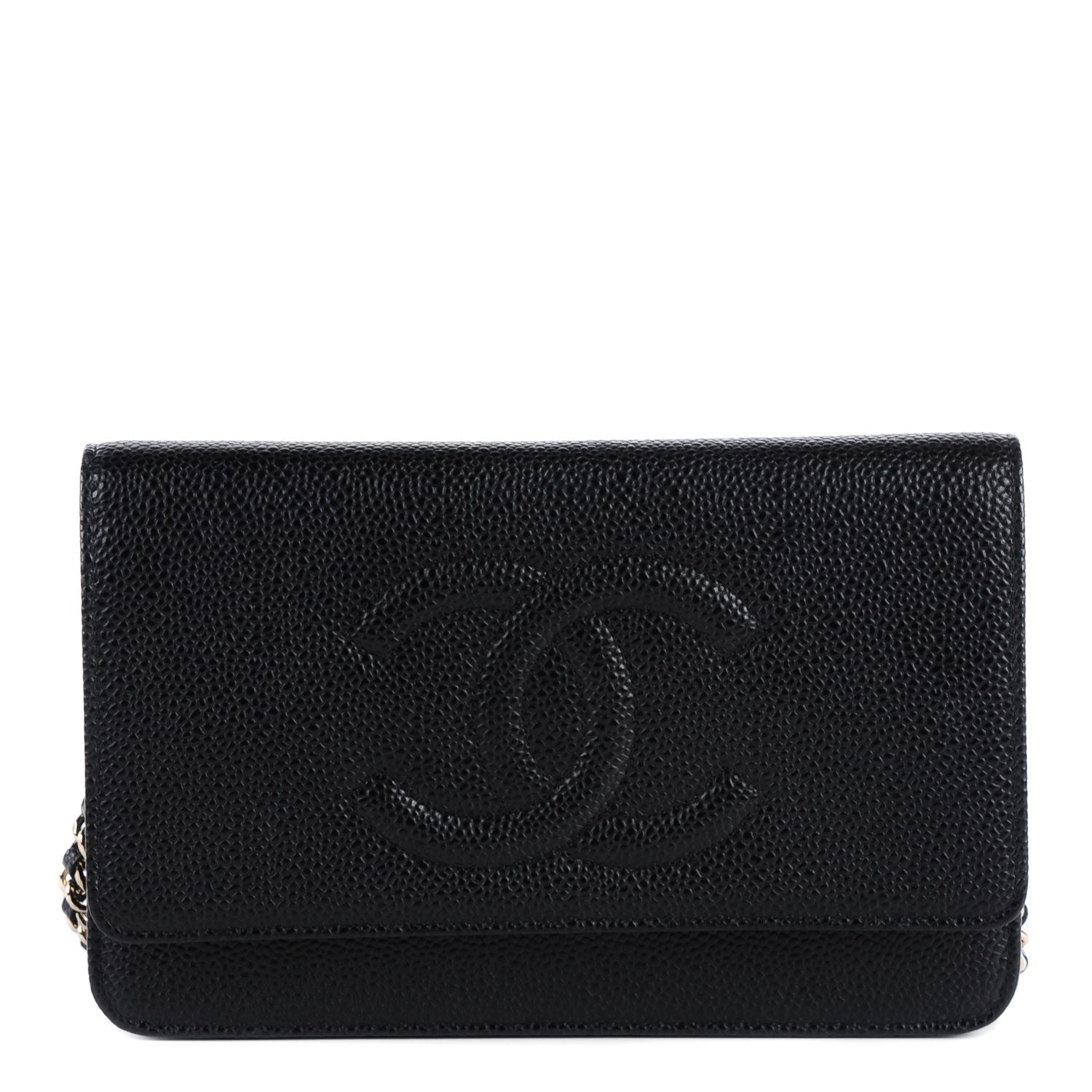 Chanel Caviar Timeless CC Wallet On Chain WOC Black 1 of 37