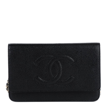 Chanel Caviar Timeless CC Wallet On Chain WOC Black 1 of 37
