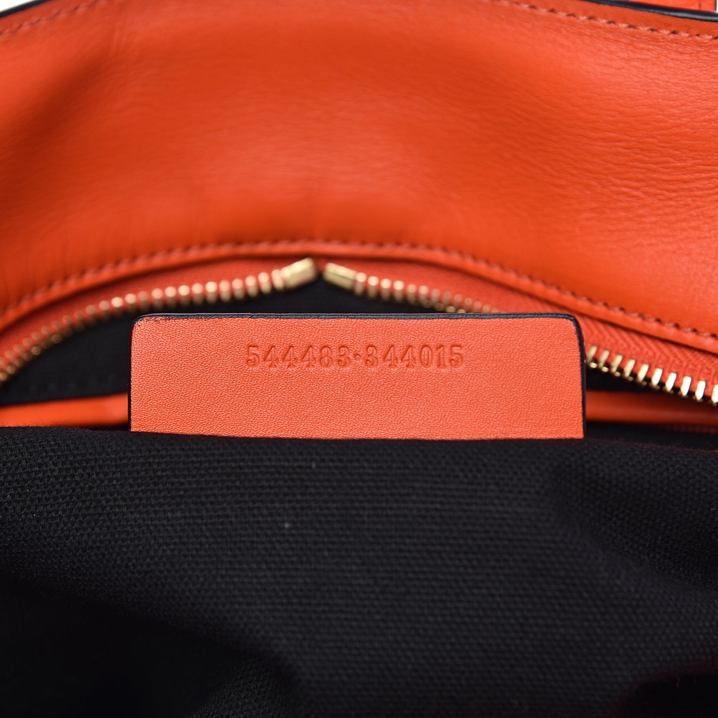 Calfskin Small Skull Padlock Zip Around Tote Orange