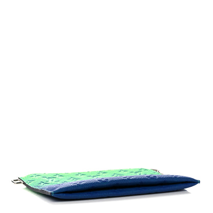Louis Vuitton Taurillon Illusion Trio Pouch Bleu Vert 4 of 10