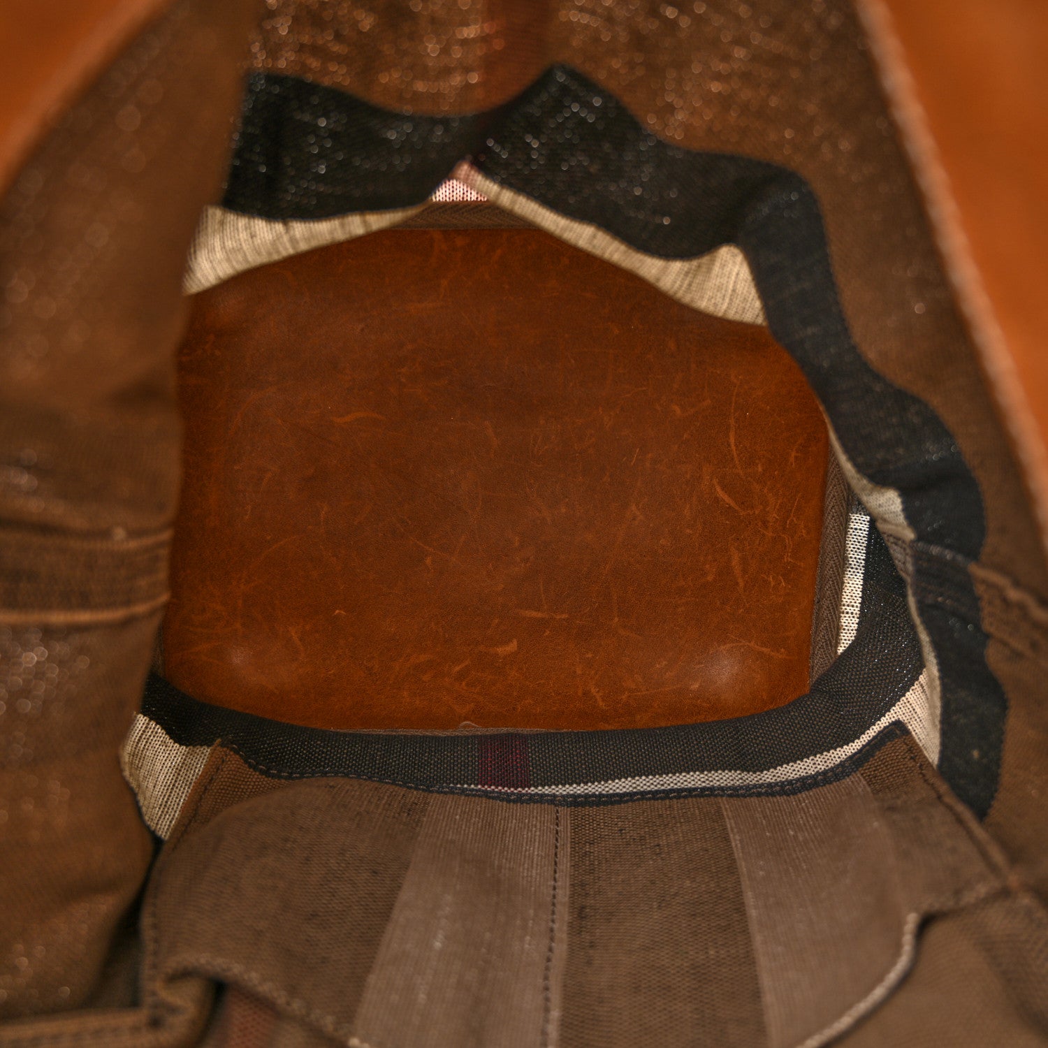 Burberry Canvas Mega Check Medium Ashby Hobo Saddle Brown 5 of 16