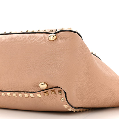 Valentino Garavani Pebbled Calfskin Medium Rockstud Tote Skin Sorbet 10 of 13
