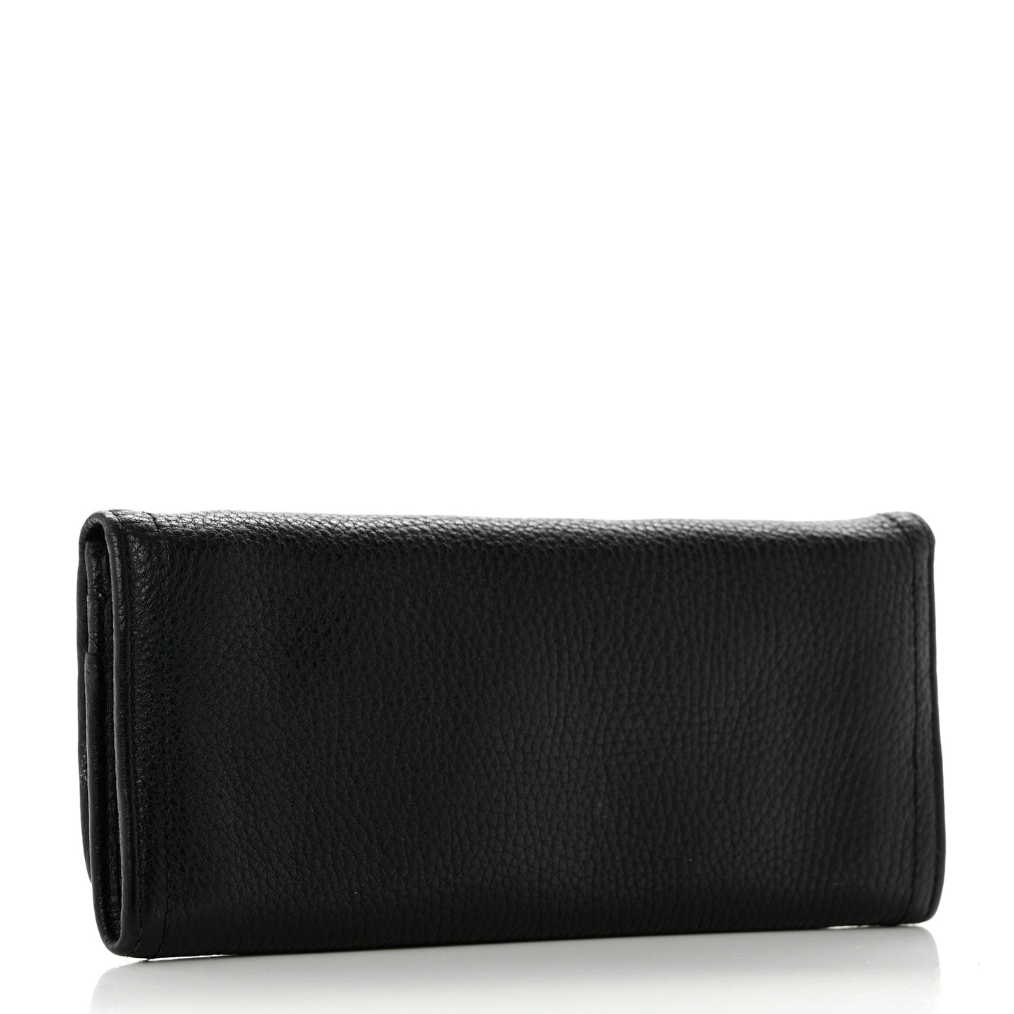 Vitello Daino Continental Flap Wallet Black