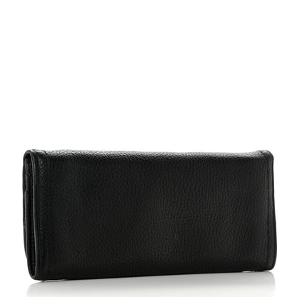 Prada Vitello Daino Continental Flap Wallet Black 3 of 11