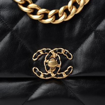 Chanel Goatskin Quilted Medium Chanel 19 Flap Black 10 of 11