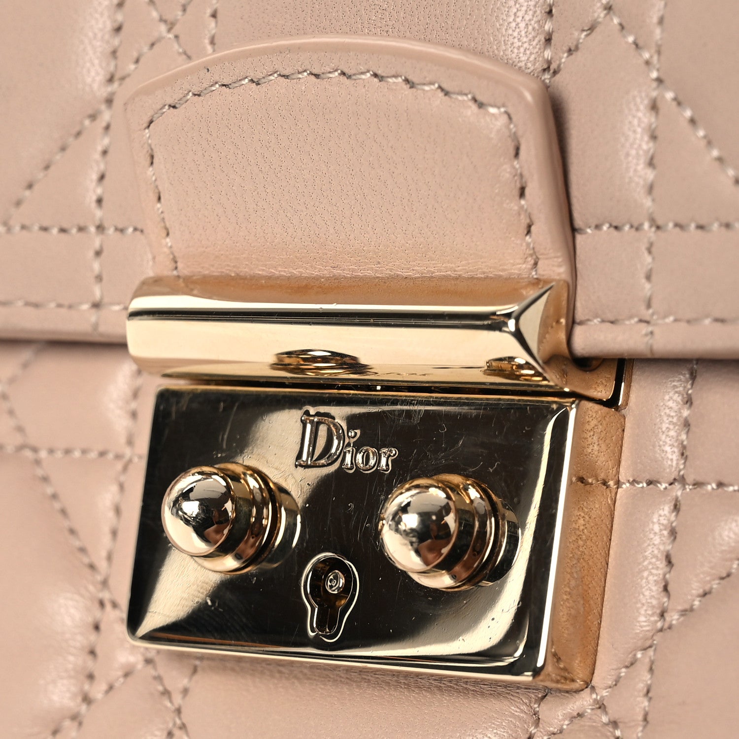 Christian Dior Lambskin Cannage Miss Dior Promenade Pouch Beige 12 of 17