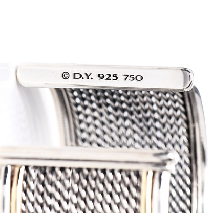 David Yurman Sterling Silver 18K Yellow Gold Extra Wide Wheaton Cuff Bracelet 3 of 3