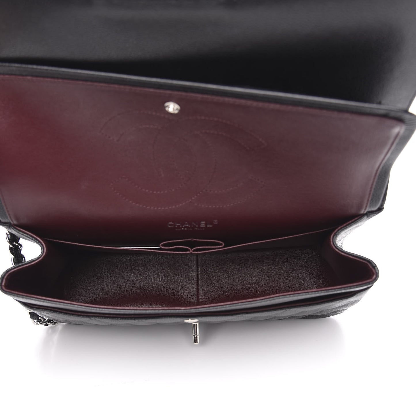 Caviar Quilted Jumbo Double Flap Black