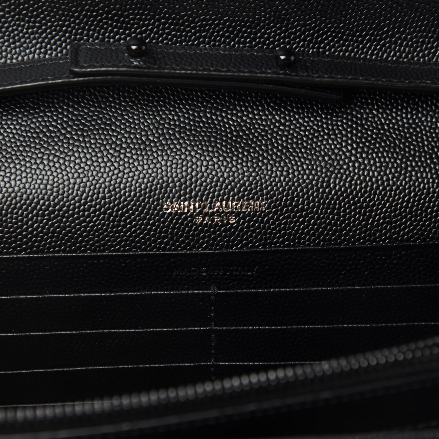 Grain De Poudre Matelasse Chevron Monogram Chain Wallet Black