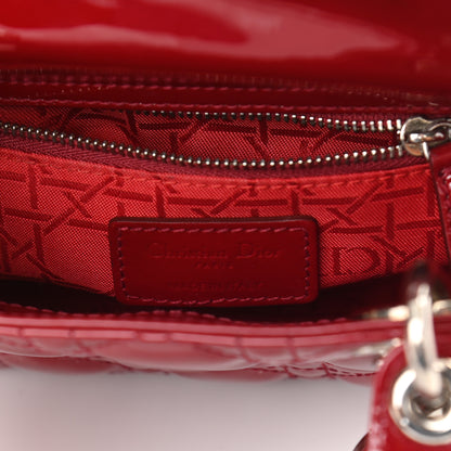Christian Dior Patent Cannage Mini Lady Dior Red 5 of 12