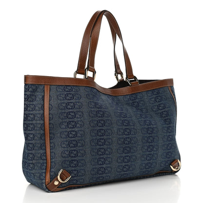 Gucci Denim GG Large Abbey Tote Blue 3 of 10