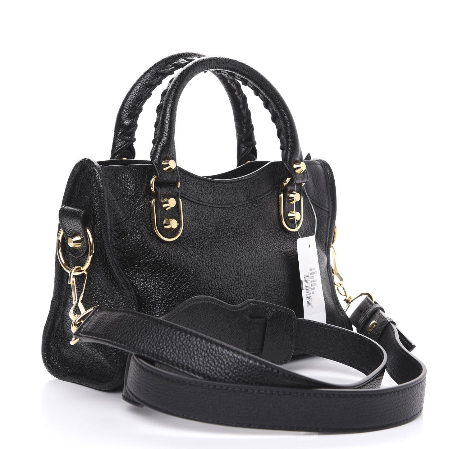 Chevre Gold Metallic Edge Hardware Mini City Black