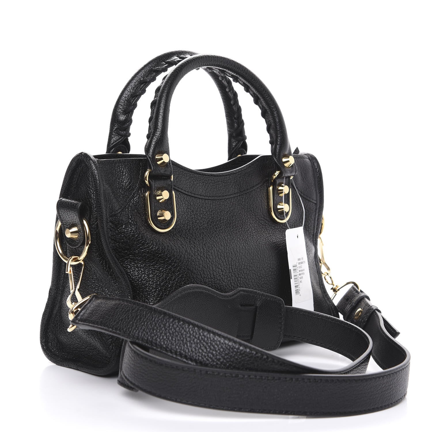 Balenciaga Chevre Gold Metallic Edge Hardware Mini City Black 3 of 8