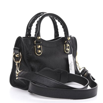 Balenciaga Chevre Gold Metallic Edge Hardware Mini City Black 3 of 8