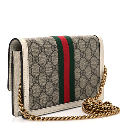 Gucci GG Supreme Monogram Web Queen Margaret Chain Wallet White 3 of 9