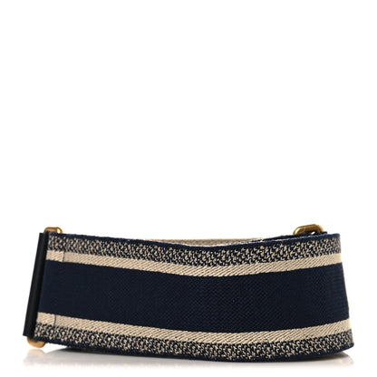 Christian Dior Canvas Embroidered Shoulder Strap Blue 2 of 4