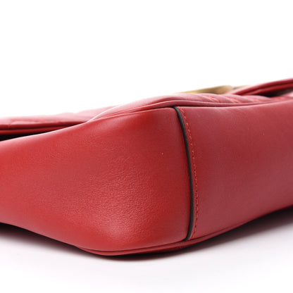 Gucci Calfskin Matelasse Medium GG Marmont Shoulder Bag Hibiscus Red 7 of 11