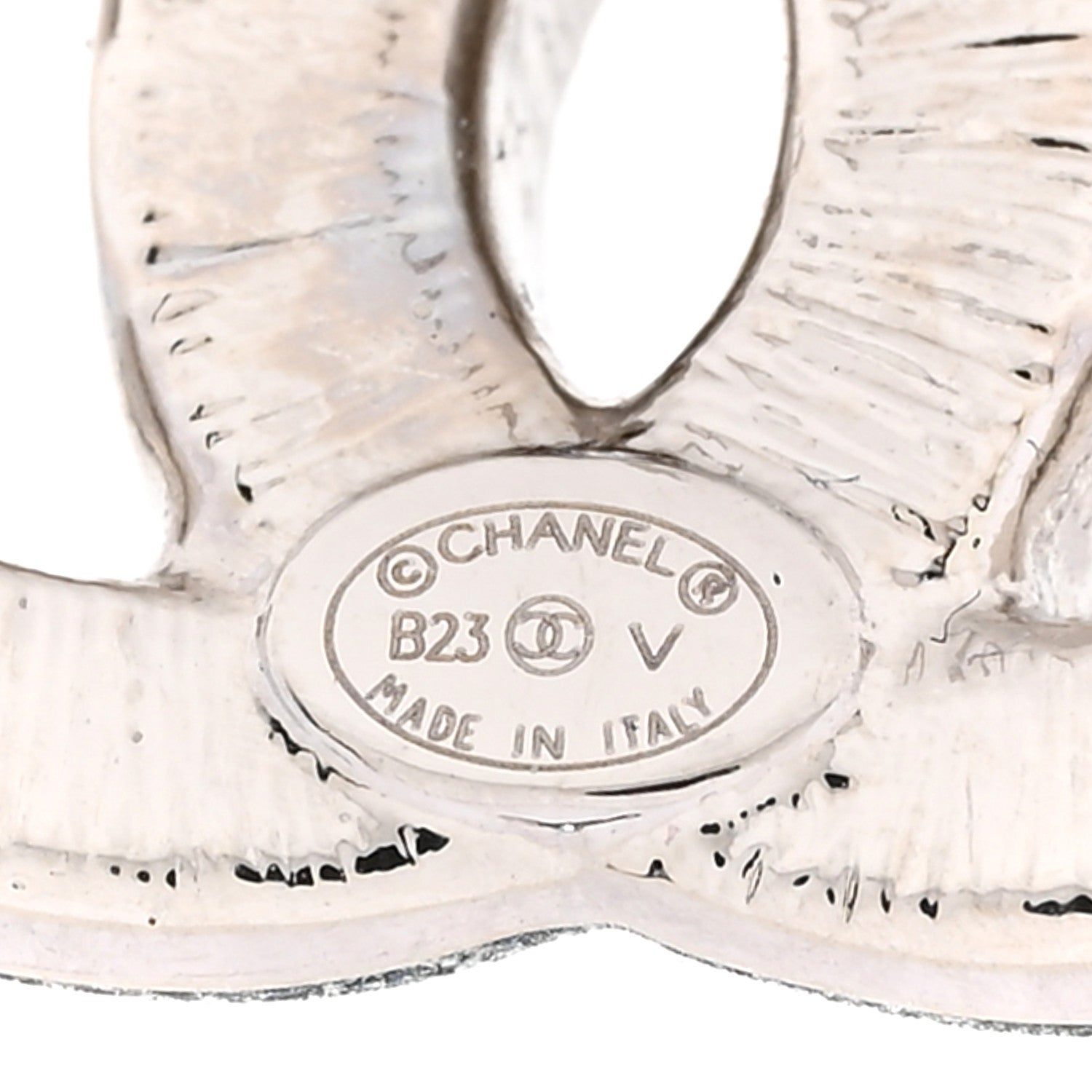 Chanel Baguette Crystal Double CC Earrings Silver 4 of 5
