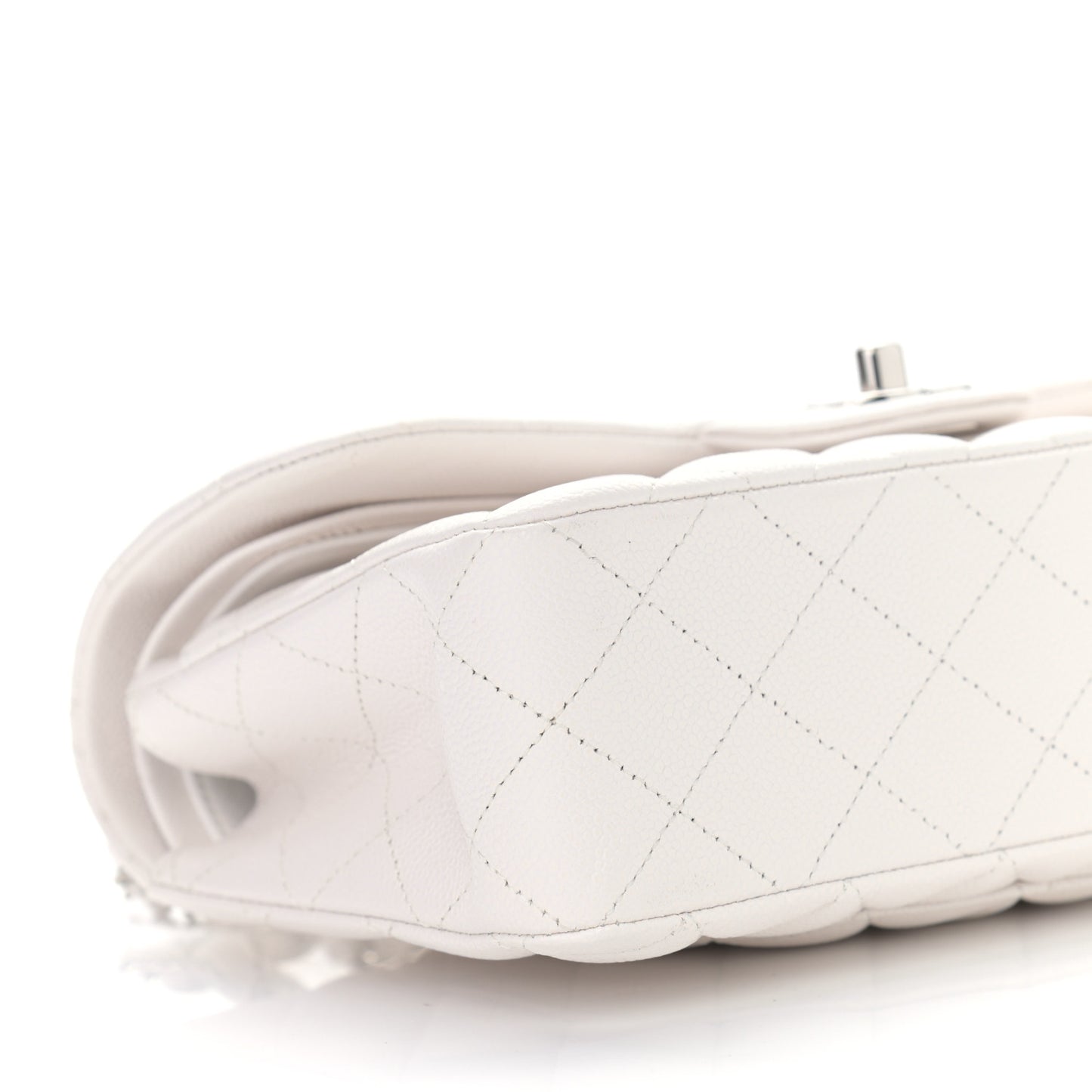 Caviar Quilted Small Double Flap White