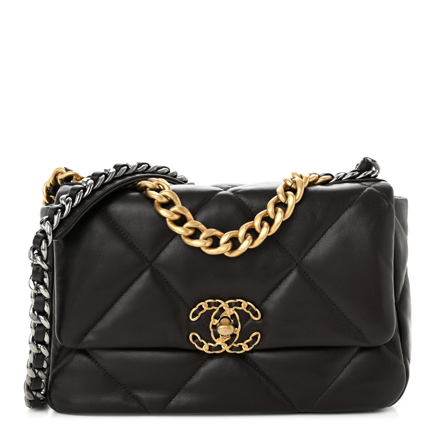 Chanel Lambskin Quilted Medium Chanel 19 Flap Dark Brown 1 of 11
