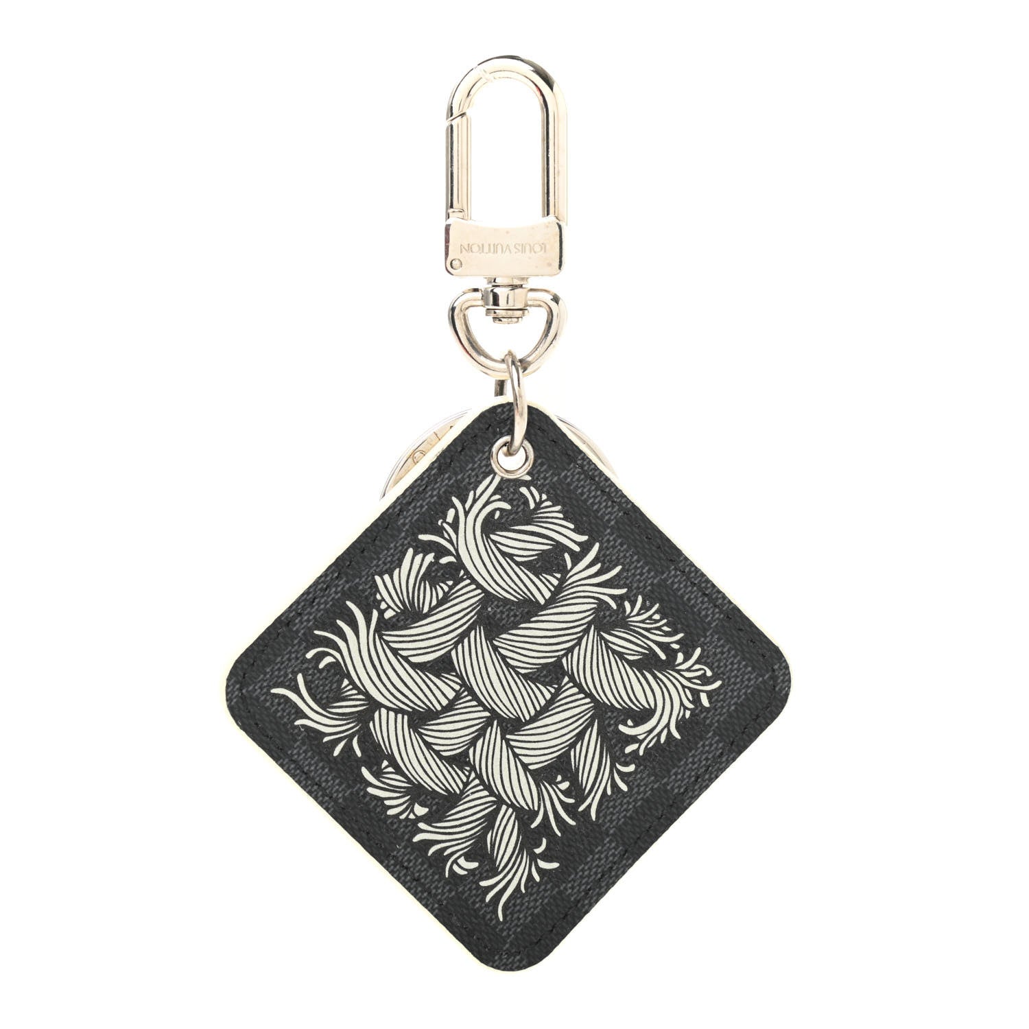 Louis Vuitton Damier Graphite Rope Bag Charm Key Ring White 1 of 8
