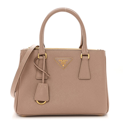 Prada Saffiano Lux Mini Galleria Double Zip Tote Cipria 1 of 10