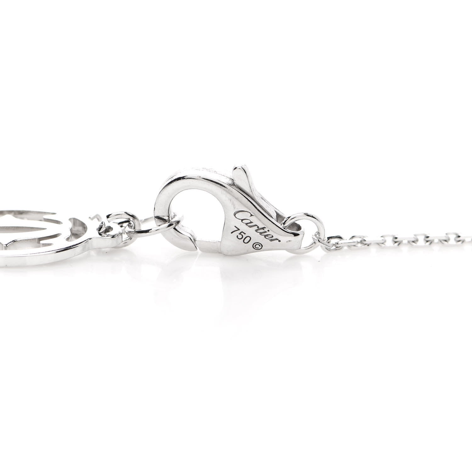 Cartier 18K White Gold Diamond Symbols Cross Pendant Necklace 3 of 4