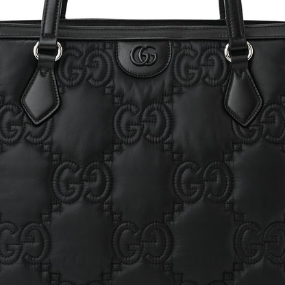 Gucci Nylon Calfskin Enamel GG Matelasse Medium Ophidia Shopping Bag Black 8 of 11