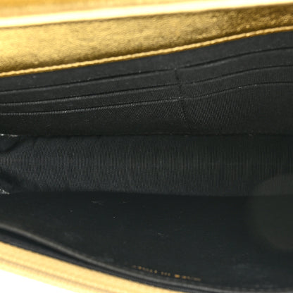 Chanel Metallic Calfskin Crocodile Embossed Cocodile Wallet On Chain WOC Gold 5 of 18