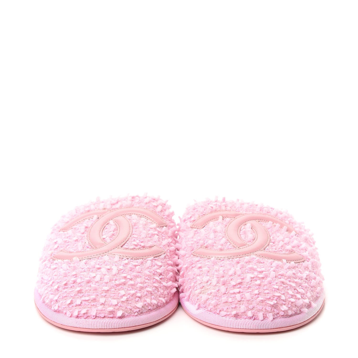 Chanel Tweed CC Flat Mules M Pink 2 of 10