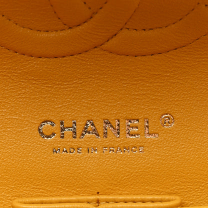 Chanel Caviar Quilted Medium Double Flap Yellow 10 of 21