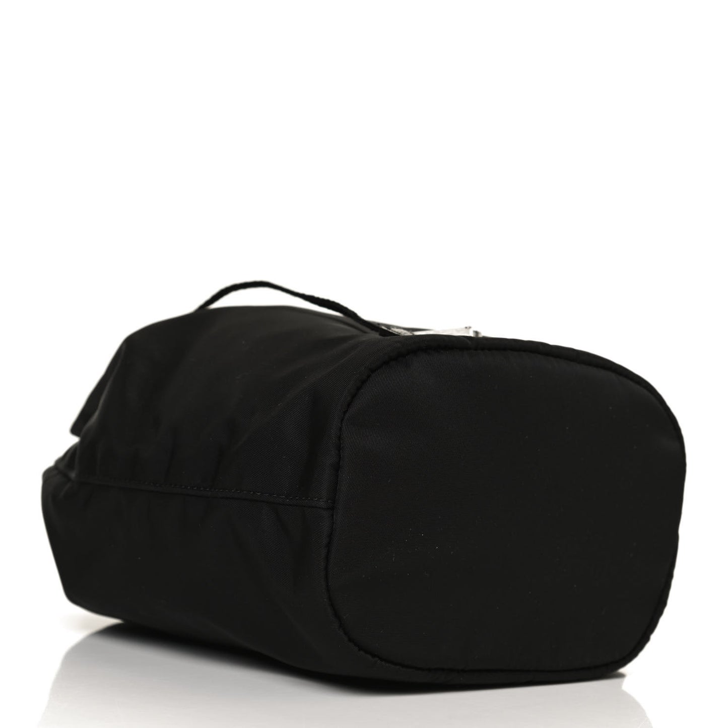 Saffiano Tessuto Nylon Vela Bucket Wristlet Black