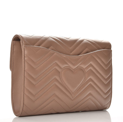 Gucci Calfskin Matelasse GG Marmont Clutch Porcelain Rose 3 of 7