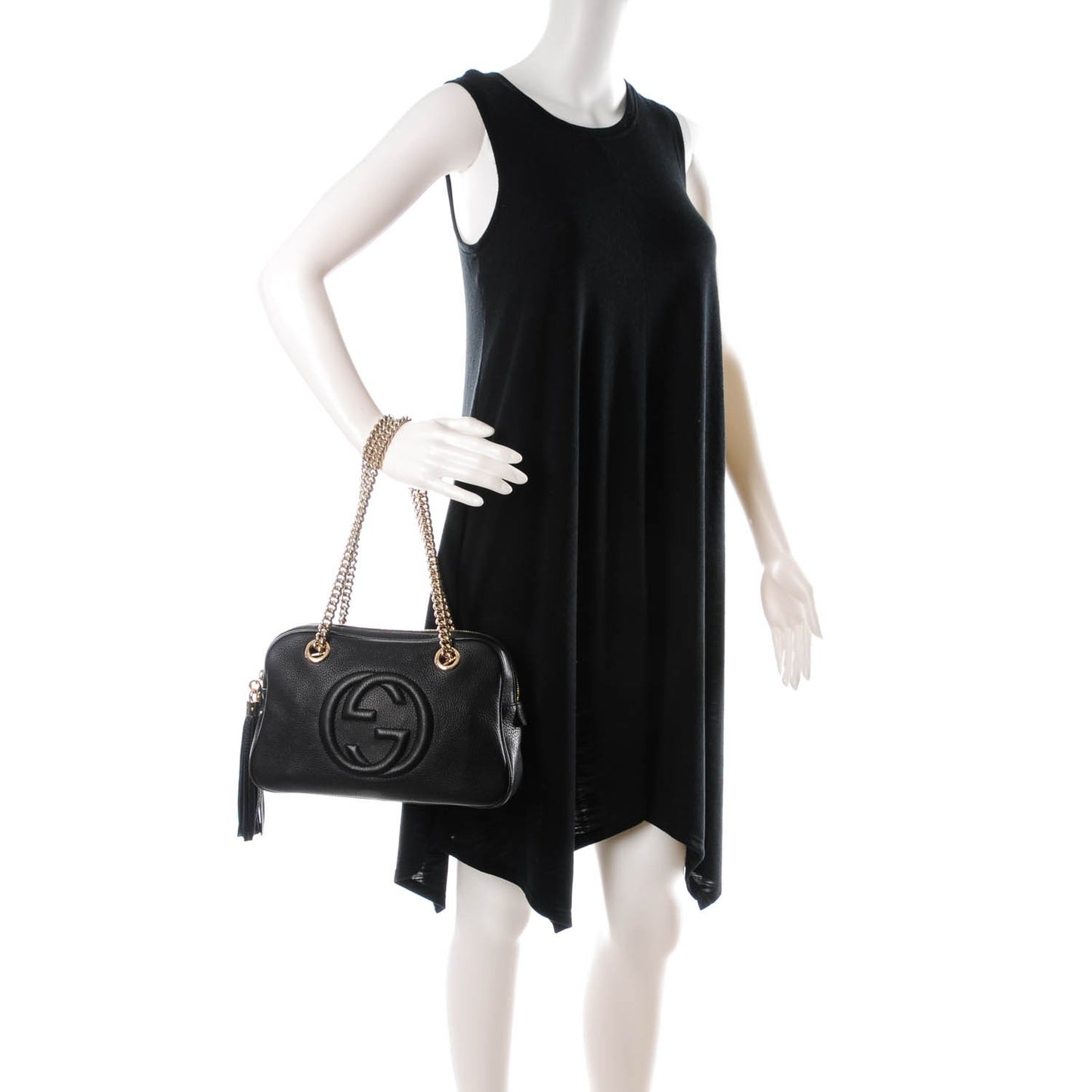Pebbled Calfskin Small Soho Bowler Black