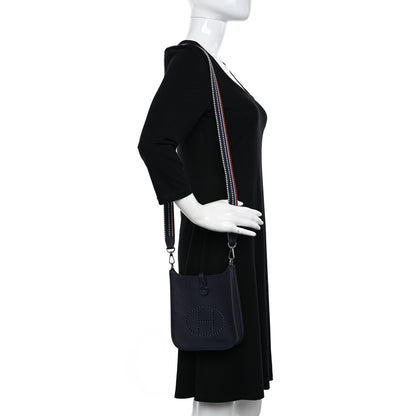 Hermes Taurillon Clemence Amazone Sangle Cavale Evelyne TPM Bleu Nuit Bleu Encre Cuivre 2 of 11