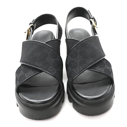 Gucci Monogram Granada Kid Trip 40/72mm Lug Sole Sandals 40 Black 3 of 9