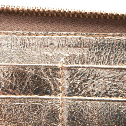 Saint Laurent Metallic Calfskin Belle De Jour Zip Around Wallet Gold 6 of 7