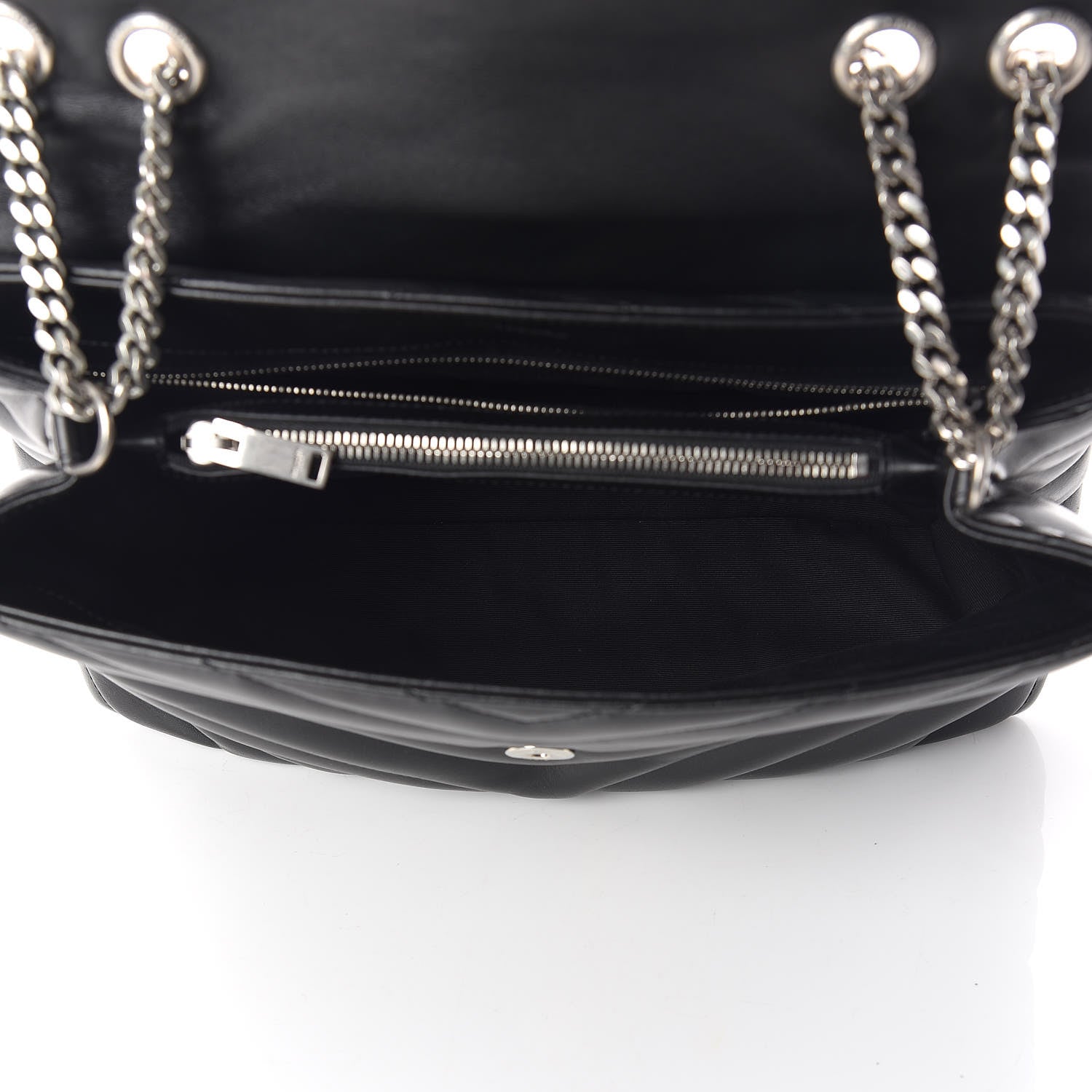 Saint Laurent Calfskin Y Quilted Monogram Medium Loulou Chain Satchel Black 5 of 12