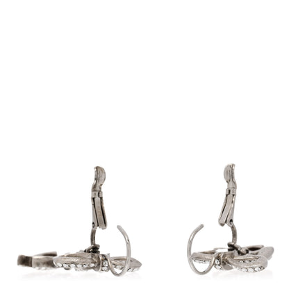 Chanel Crystal CC Bow Drop Earrings Silver 3 of 4