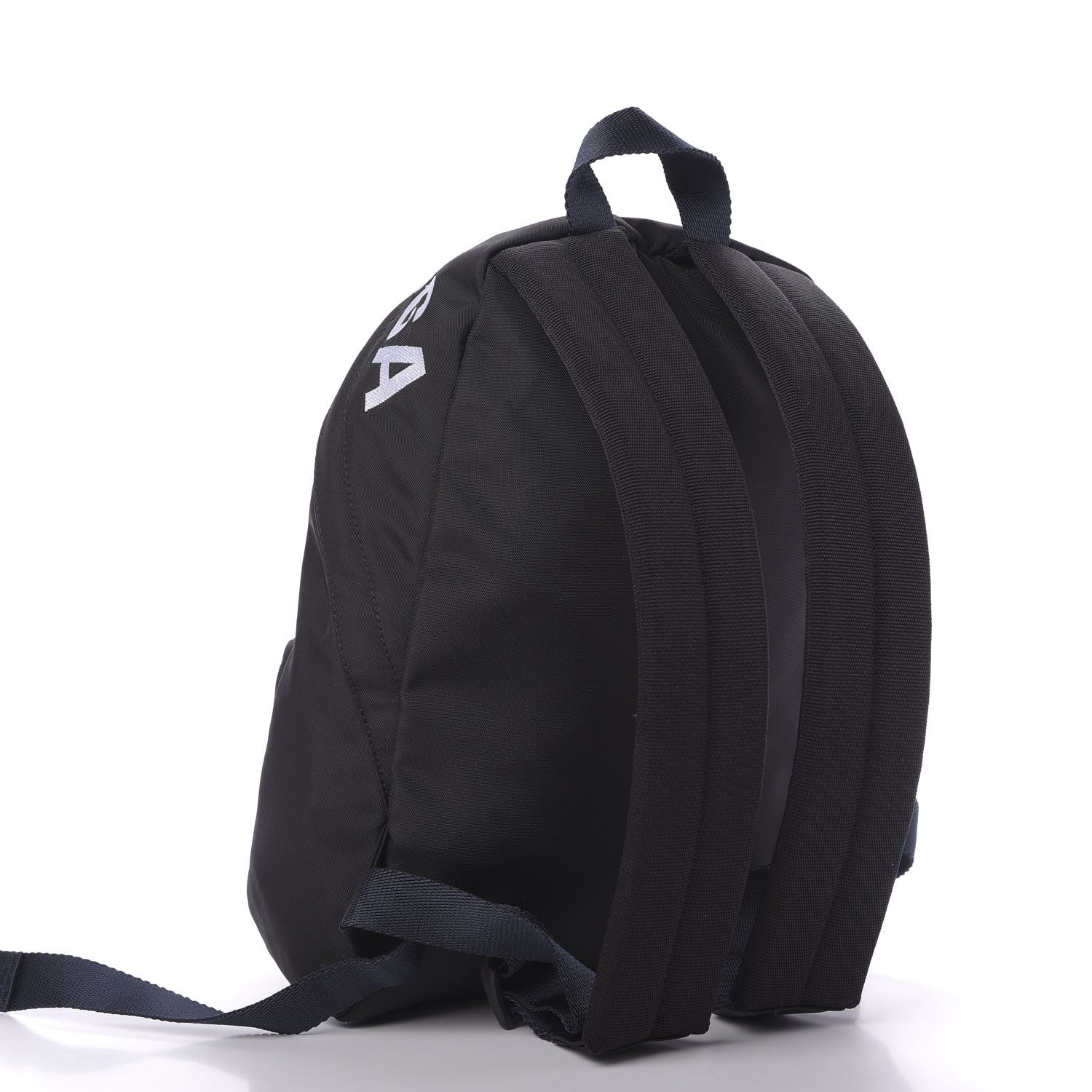 Balenciaga Sport Nylon Logo Embroidered S Wheel Backpack Black White 2 of 8