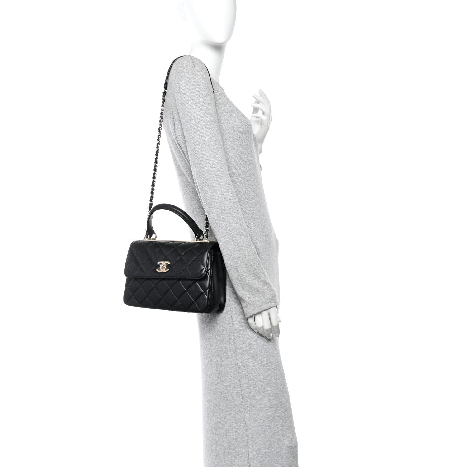 Chanel Lambskin Quilted Small Trendy CC Dual Handle Flap Bag Black 2 of 10