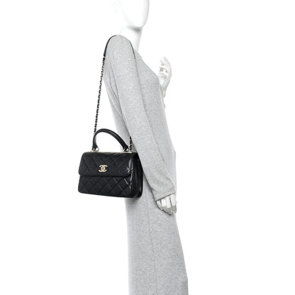 Chanel Lambskin Quilted Small Trendy CC Dual Handle Flap Bag Black 2 of 10