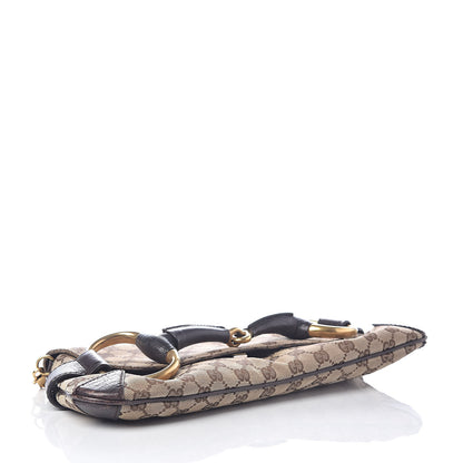 Gucci Monogram Studded Horsebit Clutch Dark Brown 4 of 10