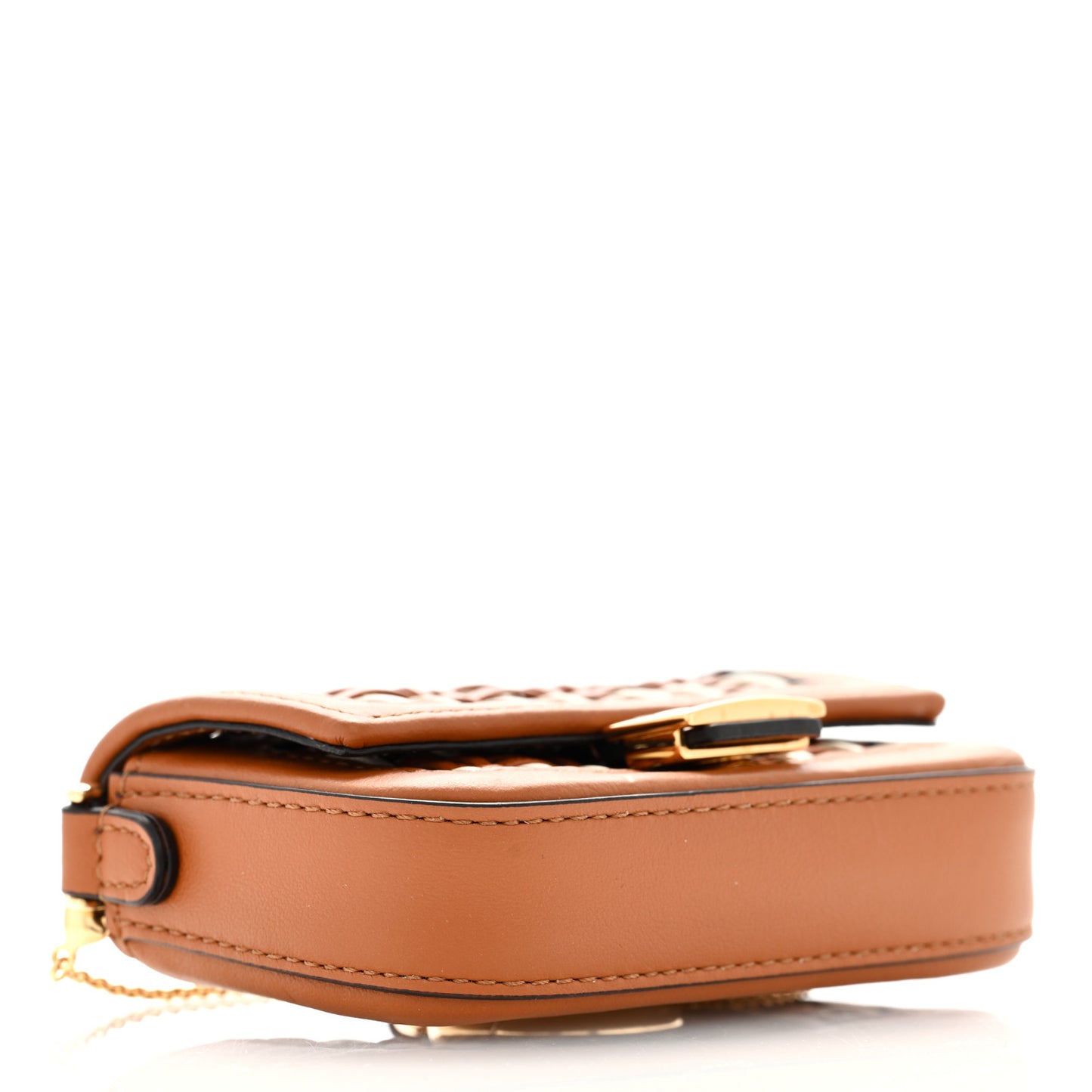 Nappa Vitello Grace Micro FF Intreccio Nano Baguette Charm Brandy Camelia