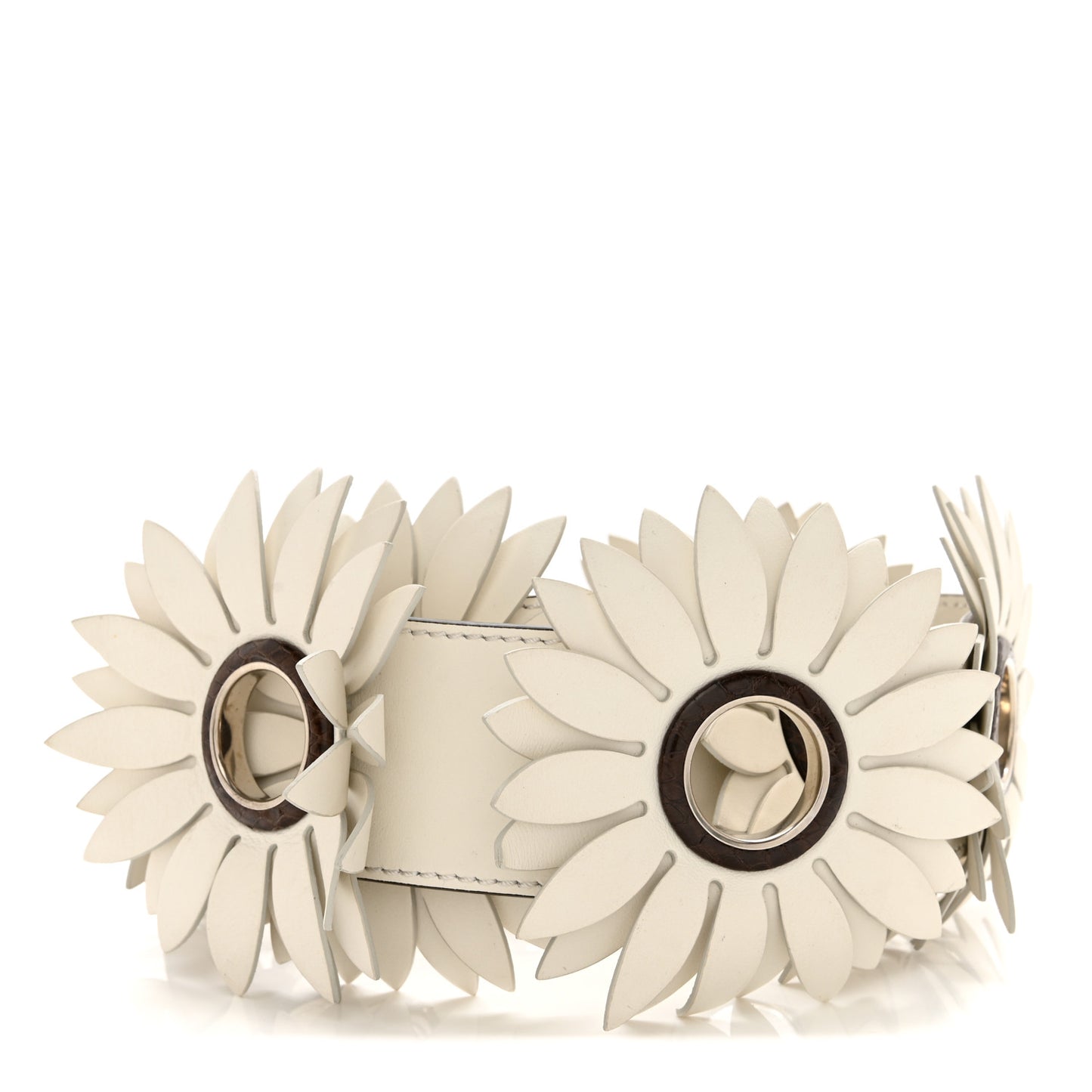 Calfskin Flower Strap You White