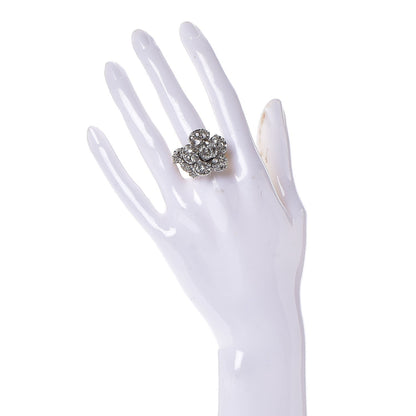 Chanel Swarovski Crystal Camellia CC Ring 7 2 of 5