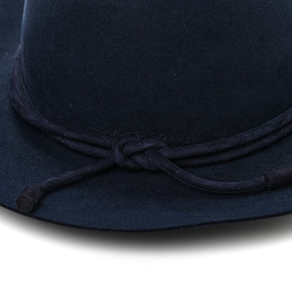Hermes Rabbit Felt Lambskin Vicky Hat 59 Bleu Nuit 10 of 10