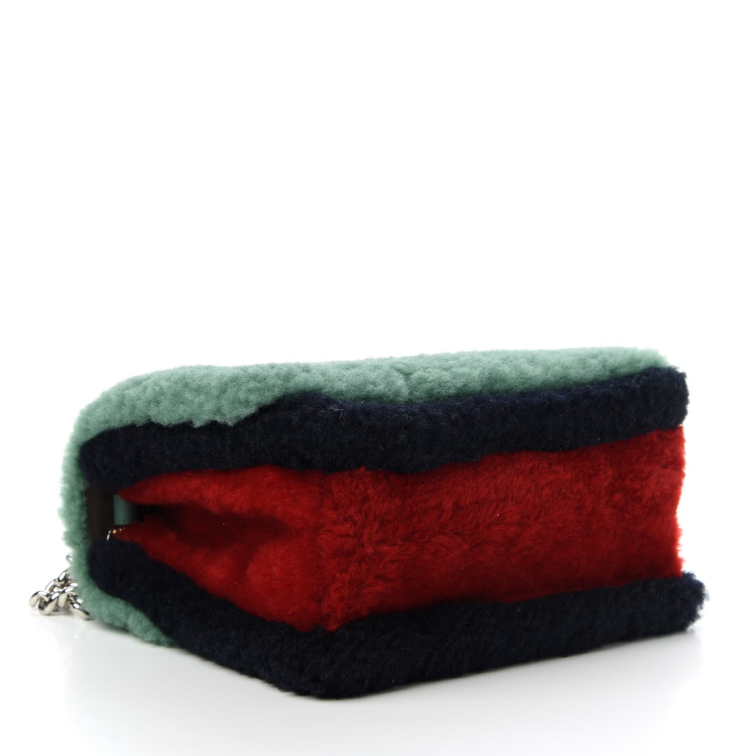 Fendi Shearling Vitello Century F is Fendi Small Kan I Shoulder Bag Verde Acqua Black Mosto 4 of 10